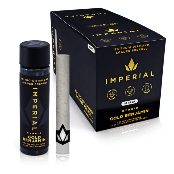 IMPERIAL 2G THC-A LOADED PREROLLS BOX OF 10 - GOLD BENJAMIN HYBRID
