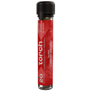 TORCH HASHHOLE PRE-ROLL 2G THC-A ROLLED IN KIEF & HASH - STRAWBERRY SOUR DIESEL HYBRID BOX OF 10