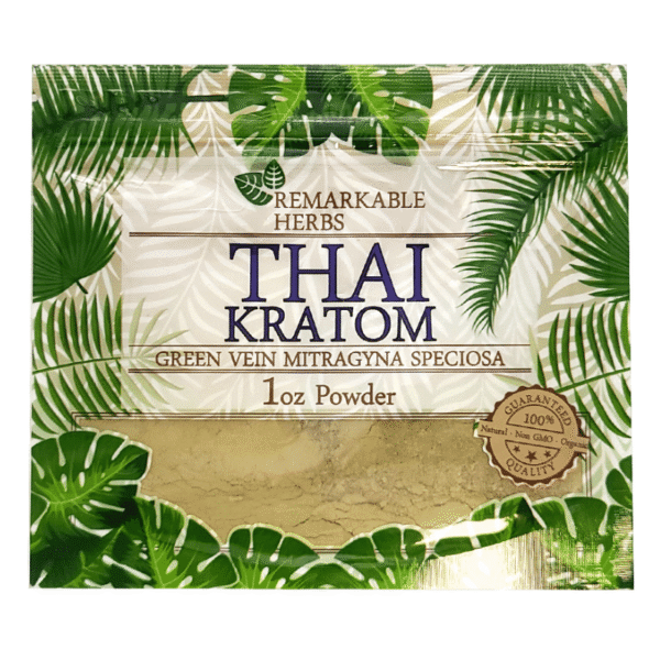 REMARKABLE HERBS KRATOM POWDER 1OZ - THAI GREEN VEIN