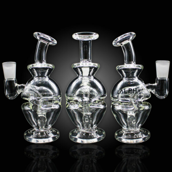 ALPHA GLASS BEAKER 4.5'' ALPHA MINI HALF GLOBE PERC WATERPIPE