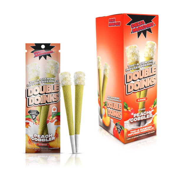 DELTA MUNCHIES DOUBLE DOINKS BOX OF 5 - PEACH COBBLER HYBRID