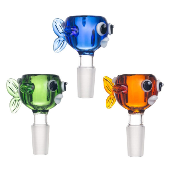 ALPHA GLASS BOWLS 18MM JAR - 18MM MALE SMURF FACE