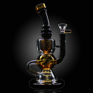 ALPHA GLASS BEAKER 9.5'' ALPHA SHOWERHEAD INCYCLER BALL RIG - GOLD