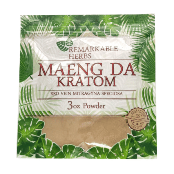 REMARKABLE HERBS KRATOM POWDER 3OZ - MAENG DA RED VEIN