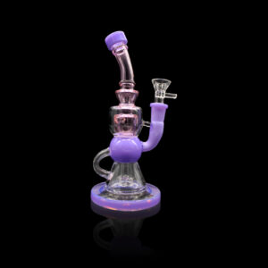 ALPHA GLASS BEAKER 8.5'' ALPHA SHOWER HEAD RECYCLER WATER PIPE - LIME PURPLE
