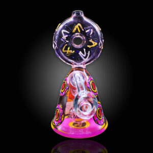 ALPHA GLASS BEAKER 6'' ALPHA DONUT SHAPED WATER PIPE - PINK
