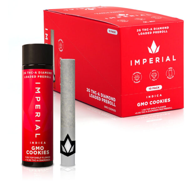 IMPERIAL 2G THC-A LOADED PREROLLS BOX OF 10 - GMO COOKIES INDICA