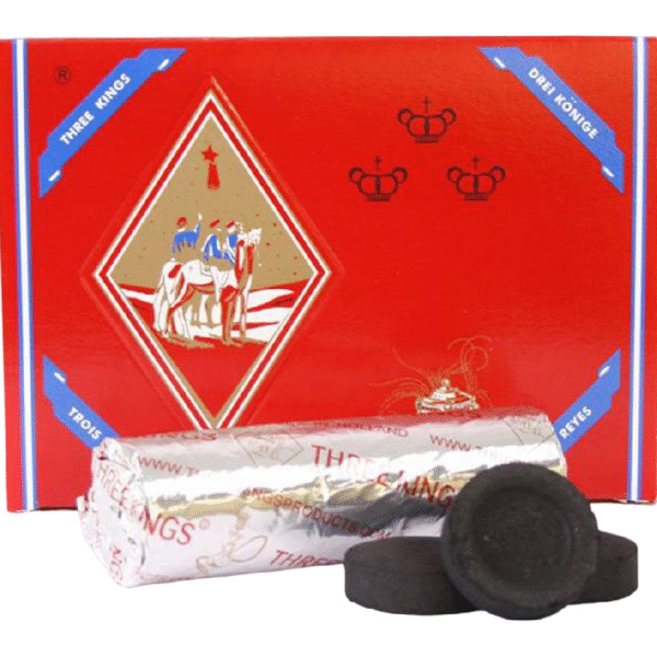 THREE KINGS 100 QUICK LIGHTING CHARCOAL 10 ROLLS - 33MM