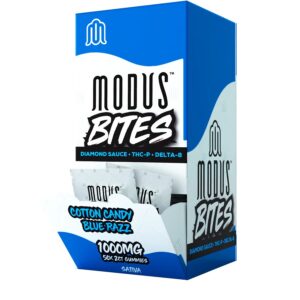 MODUS BITES DIAMOND SAUCE 1000MG 2CT GUMMIES BOX OF 50 - COTTON CANDY BLUE RAZZ SATIVA