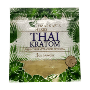 REMARKABLE HERBS KRATOM POWDER 3OZ - THAI GREEN VEIN