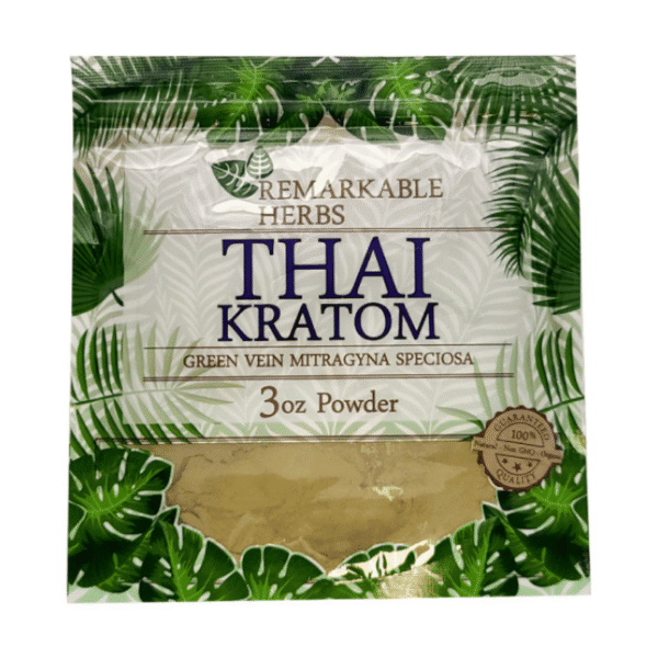 REMARKABLE HERBS KRATOM POWDER 3OZ - THAI GREEN VEIN