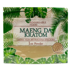 REMARKABLE HERBS KRATOM POWDER 1OZ - MAENG DA GREEN VEIN