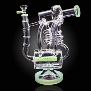 ALPHA GLASS BEAKER 10'' ALPHA ECOSCOPE RIG PERC WATER PIPE - GREEN CYAN