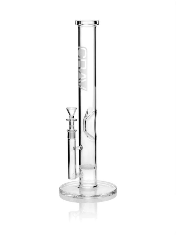GRAV GLASS BEAKERS LARGE STRAIGHT BASE W/ DISC WATER PIPE - CLEAR