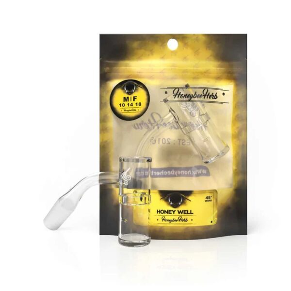 HONEYBEE HERB WHITE LINE QUARTZ BANGER - QB103-14MM