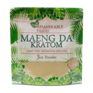 REMARKABLE HERBS KRATOM POWDER 3OZ - MAENG DA GREEN VEIN