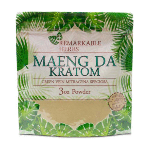 REMARKABLE HERBS KRATOM POWDER 3OZ - MAENG DA GREEN VEIN
