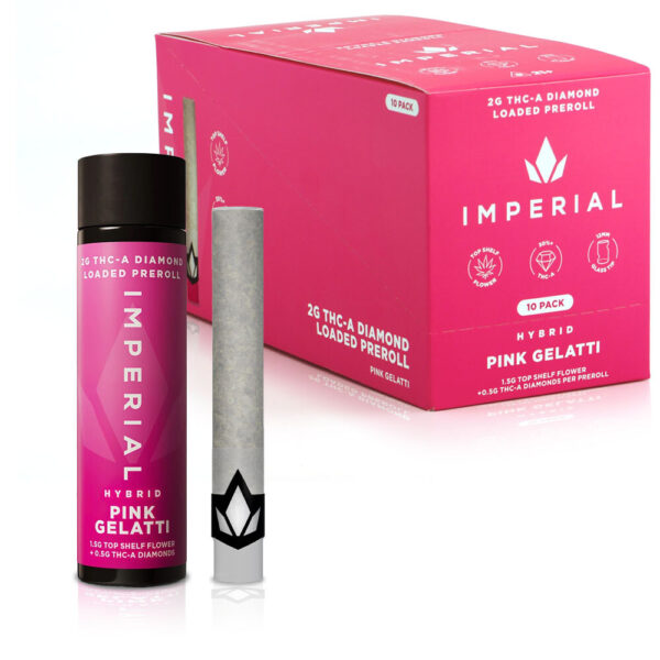 IMPERIAL 2G THC-A LOADED PREROLLS BOX OF 10 - PINK GELATTI HYBRID