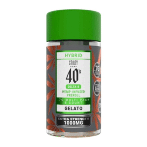 STIIIZY HEMP 40’S PRE ROLLS JAR BOX OF 10 - GELATO HYBRID