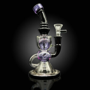 ALPHA GLASS BEAKER 8'' ALPHA SHOWER HEAD BALL KLEIN RECYCLER WATER PIPE - PURPLE