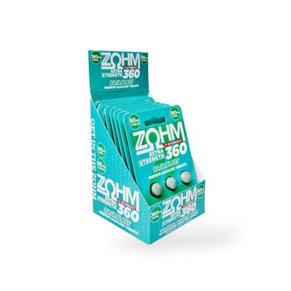 ZOHM 7-HYDROXYMITRAGYNINE EXTRA STRENGTH TABLETS 60MG 6CT - BAJA BLAST BOX OF 10