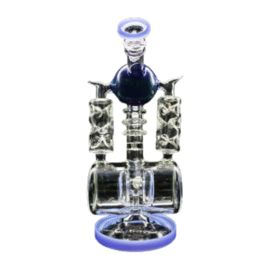 ALPHA GLASS BEAKER 12'' ALPHA ALIEN EGG W/ MEGA RECYCLER RIG WATER PIPE - SLIME BLUE