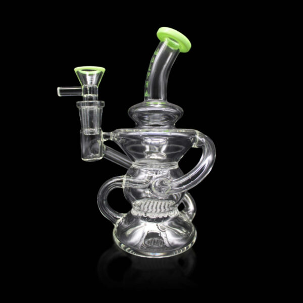 ALPHA GLASS BEAKER 7'' ALPHA HONEY COMB WATER PIPE - SLIME GREEN