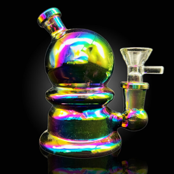 ALPHA GLASS BEAKER 4.5'' BOT WATER PIPE - RAINBOW