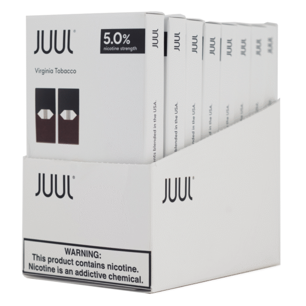 JUUL PODS BOX OF 8 - VIRGINIA TOBACCO 5% 2 PACK