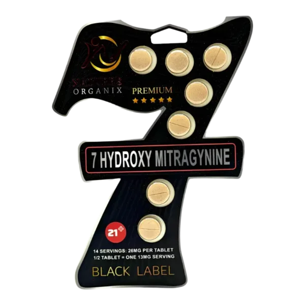 NATURE'S ORGANIX 7-HYDROXYMITRAGYNINE BLACK LABEL TABLETS 26MG 7CT - UNFLAVORED