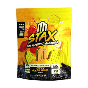 MODUS STAX DUAL FLAVORED DELTA 8 & 9 + THC-H + THC-P 10000MG GUMMIES BOX OF 5 - PEACH X GOLDEN MANGO INDICA