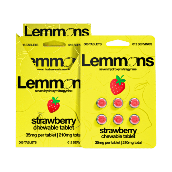 EXODUS LEMMONS 7-HYDROXYMITRAGYNINE CHEWABLE TABLETS 35MG 6CT - STRAWBERRY