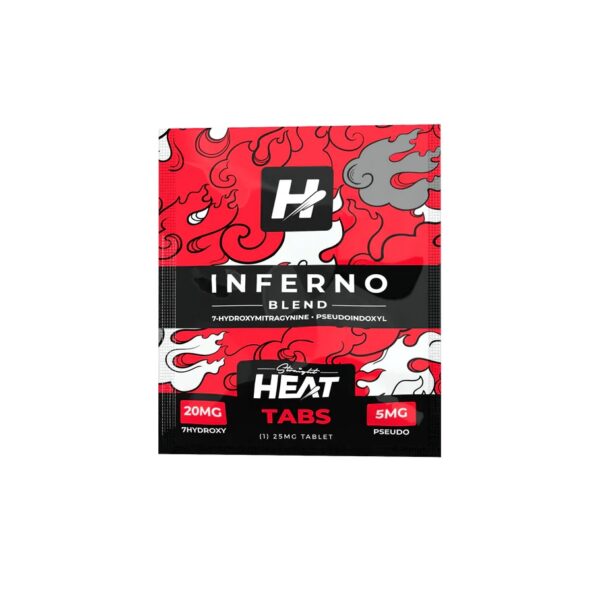 STRAIGHT HEAT INFERNO BLEND 7-HYDROXYMITRAGYNINE + PSEUDOINDOXYL TABLET 25MG 1CT - UNFLAVORED