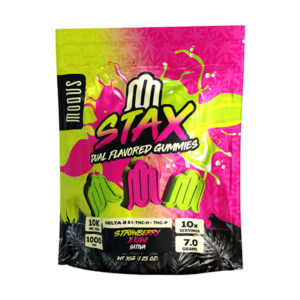 MODUS STAX DUAL FLAVORED DELTA 8 & 9 + THC-H + THC-P 10000MG GUMMIES BOX OF 5 - STRAWBERRY X KIWI SATIVA