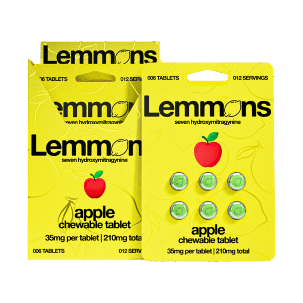 EXODUS LEMMONS 7-HYDROXYMITRAGYNINE CHEWABLE TABLETS 35MG 6CT - APPLE