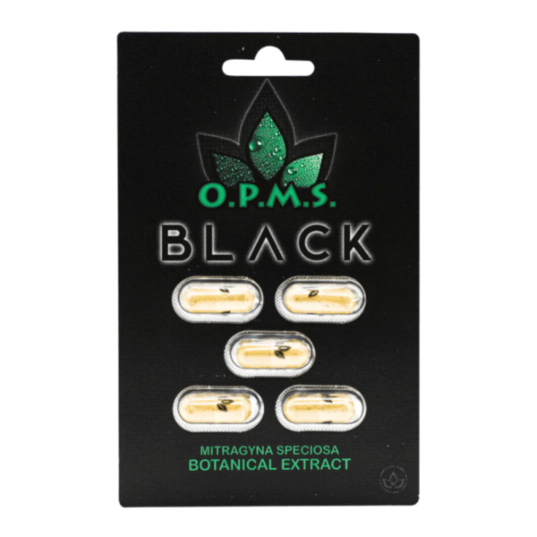 O.P.M.S. KRATOM CAPSULES PACKS OF 10 - BLACK 5CT
