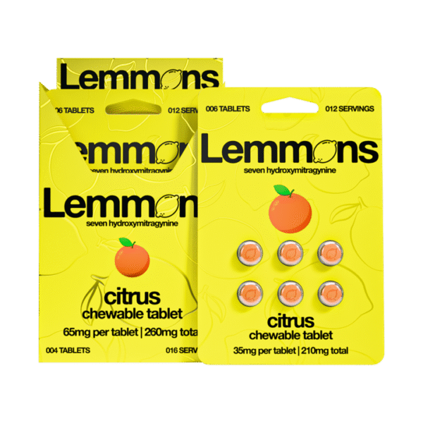 EXODUS LEMMONS 7-HYDROXYMITRAGYNINE CHEWABLE TABLETS 35MG 6CT - CITRUS
