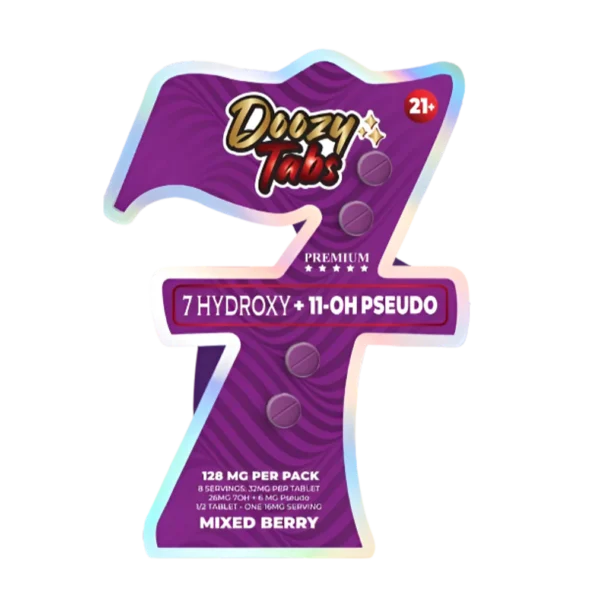 DOOZY TABS 7-HYDROXY + 11-OH PSEUDO TABLETS 32MG 4CT - MIXED BERRY