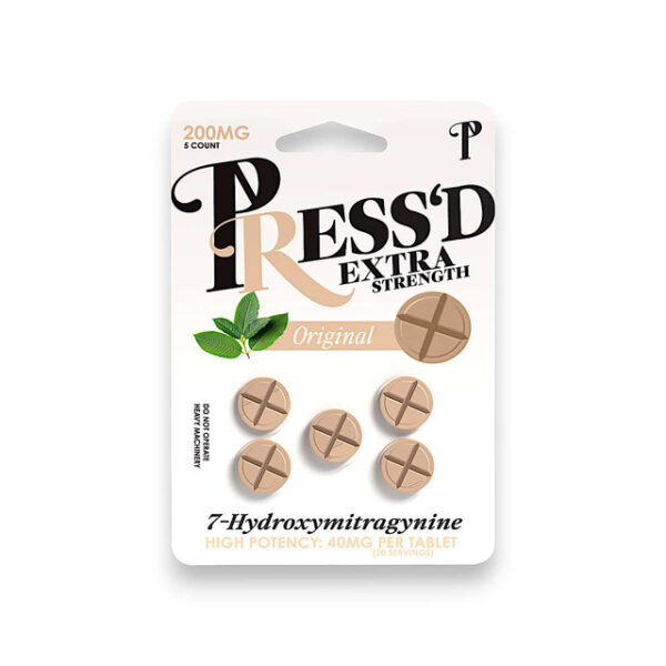 PRESS'D 7-HYDROXYMITRAGYNINE EXTRA STRENGTH TABLETS 40MG 5CT - ORIGINAL