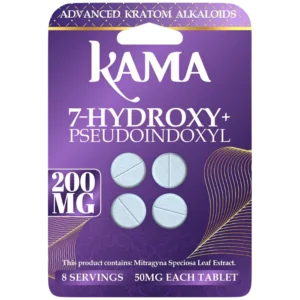 KAMA ADVANCED KRATOM ALKALOIDS - 7-HYDROXY+PSEUDOINDOXYL TABLETS 50MG 4CT - UNFLAVORED