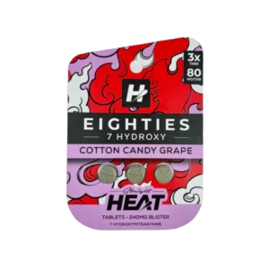 STRAIGHT HEAT EIGHTIES 7-HYDROXY TABLETS 80MG 3CT - COTTON CANDY GRAPE