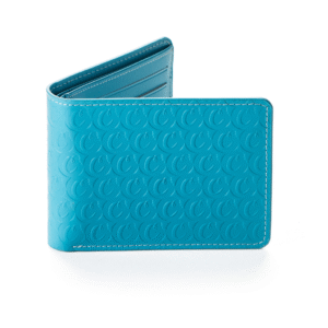 COOKIES LEATHER MONOGRAM WALLET - BLUE