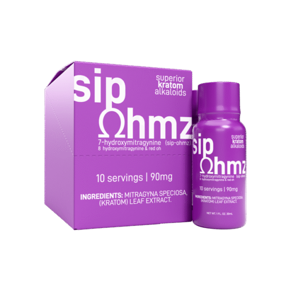 EXODUS SIP OHMZ SUPERIOR KRATOM ALKALOIDS 7-HYDROXYMITRAGYNINE 8-HYDROXYMITRAGYNINE & RED OH SHOTS 30ML 90MG - GRAPE