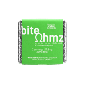 EXODUS BITE OHMZ SUPERIOR KRATOM ALKALOIDS PSEUDOINDOXYL & 7-HYDROXYMITRAGYNINE 35MG 1CT - GREEN SQUARES