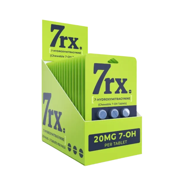 7RX 7-HYDROXYMITRAGYNINE CHEWABLE TABLETS 20MG 3CT - UNFLAVORED