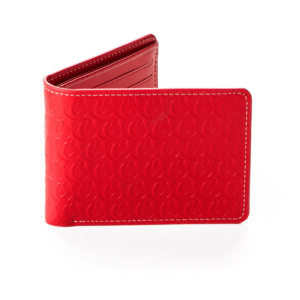 COOKIES LEATHER MONOGRAM WALLET - RED