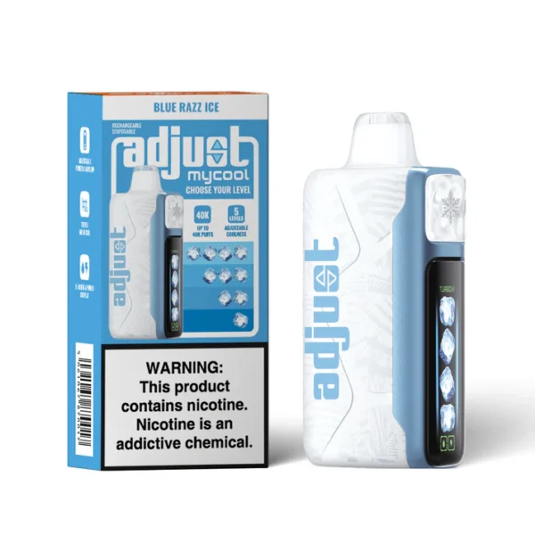 ADJUST MY COOL DISPOSABLE 40000 BOX OF 5 - BLUE RAZZ ICE