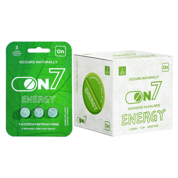 ON7 ADVANCED ALKALOIDS 7-HYDROXYMITRAGYNINE ENERGY CHEWABLE TABLETS 20MG 3CT - SOUR APPLE