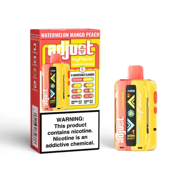 ADJUST MY FLAVOR DISPOSABLE 40000 BOX OF 5 - WATERMELON MANGO PEACH
