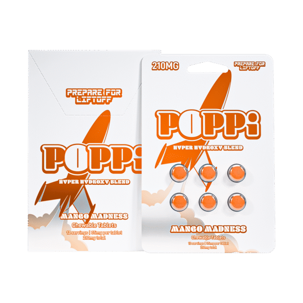 EXODUS POPPI HYPER HYDROXY BLEND CHEWABLE TABLETS 35MG 6CT - MANGO MADNESS